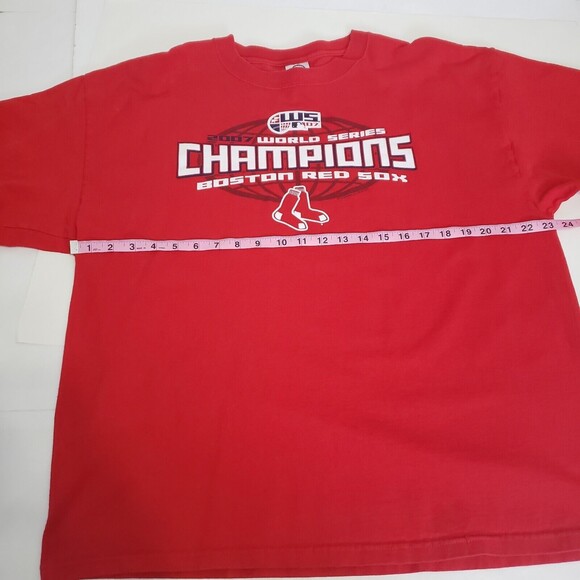 Boston Red Sox T-Shirt Mens XL 2007 World Series Champions Red Crewneck Cotton - Picture 5 of 8
